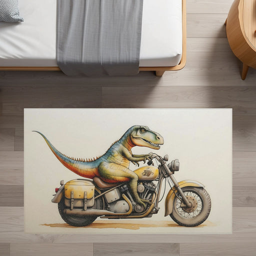 TeepeeJoy Dinosaur Rug for Kids and Nursery Rooms - Dino Moto Dash