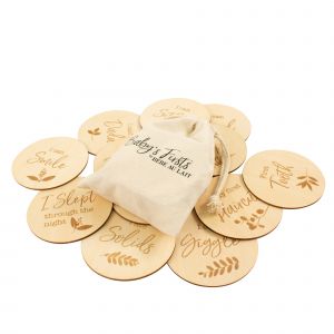 Bebe Au Lait® Baby's First 12 piece Set Wooden Photo Disc Set