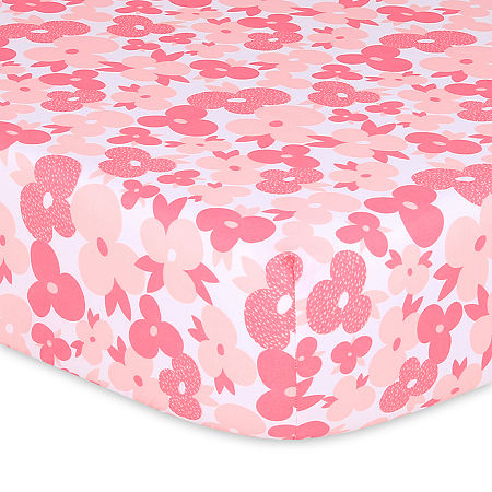 The Peanutshell Fitted Crib Sheets - Pink Floral Punch - 4 pack