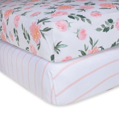 Burt's Bees Baby - Fitted Crib Sheet, Autumn Blooms, 2 Pack