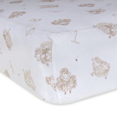 Burt's Bees Baby Counting Sheep Fitted Crib Sheet - Cloud - One Size