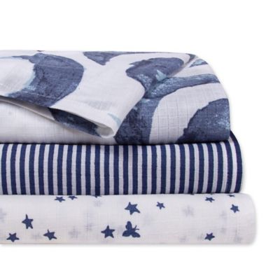 Burt s Bees Baby Woven Organic Cotton Muslin Blankets Hello Moon Se buybuy BABY