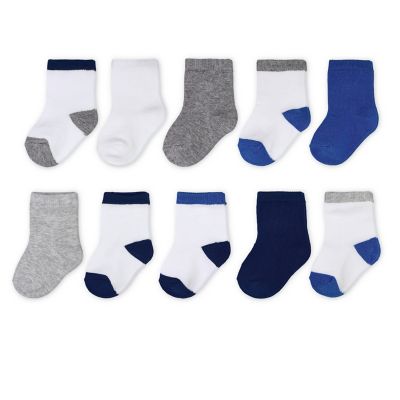 Goldbug 10 Pack Crew Socks in White/Blue