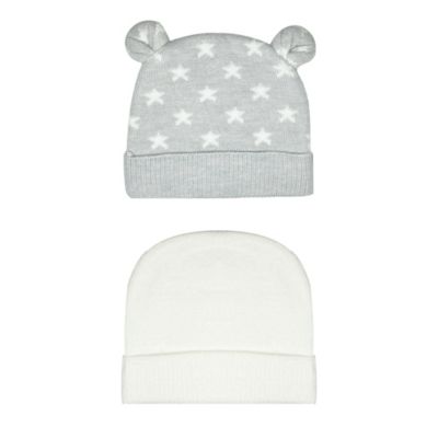 NYGB Preemie 2-Pack Stars and Solid Knit Hats — buybuy BABY