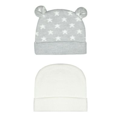 NYGB Preemie 2-Pack Stars and Solid Knit Hats