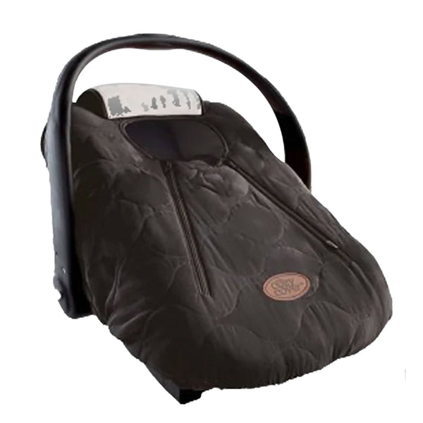 CozyBaby Quilted Infant Car Seat Cover with Dual Zippers and Elastic Edge, Black