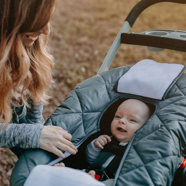 CozyBaby Premium Infant Car Seat Cover w/ Dual Zippers & Elastic Edge, Charcoal