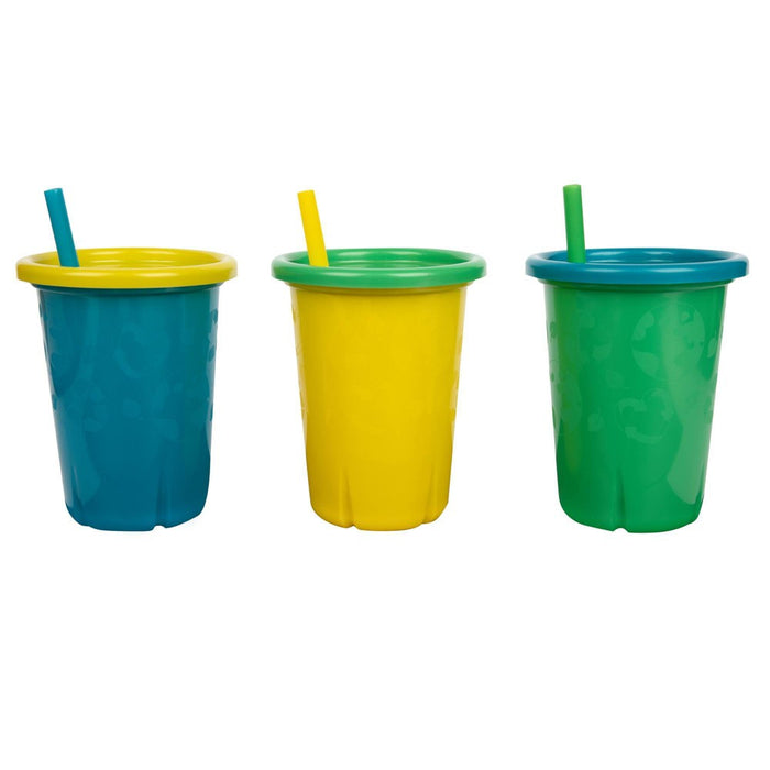 The First Years GreenGrown Reusable Spill-Proof Straw Toddler Cups - Blue