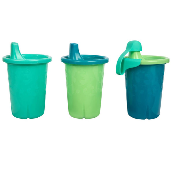 The First Years GreenGrown Reusable Spill-Proof Sippy Cups, Blue/Green