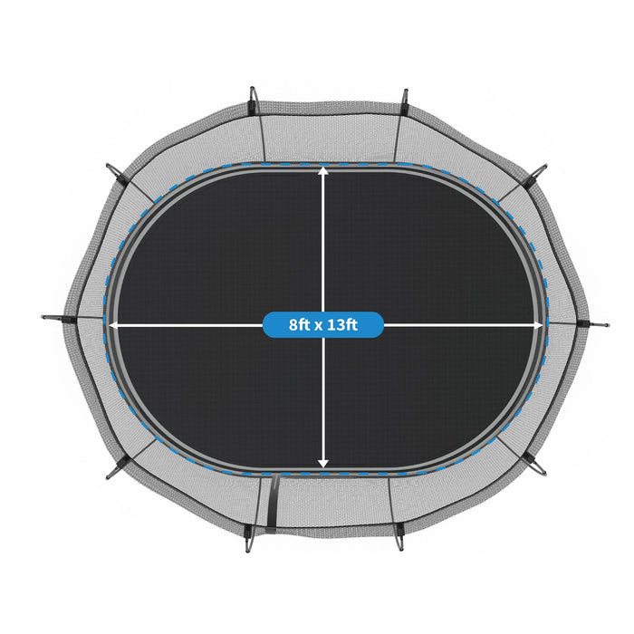 Springfree Trampoline Kids Oval 8 x 13Ft Trampoline & FlexrStep V2 Safety Ladder