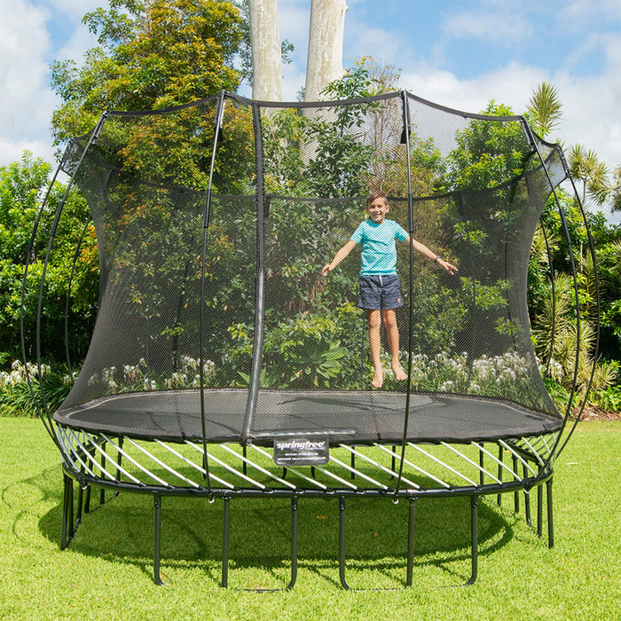 Springfree Trampoline Kids Square 13 Ft Trampoline & FlexrStep V2 Safety Ladder