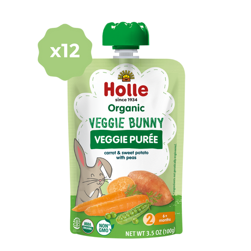 Holle Baby Food Pouches - Organic Veggie Puree - Veggie Bunny