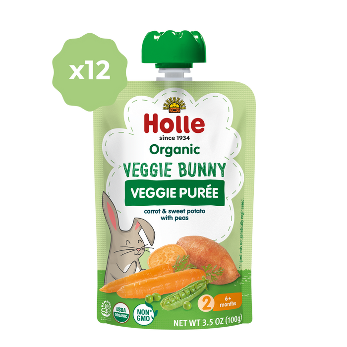 Holle Baby Food Pouches - Organic Veggie Puree - Veggie Bunny