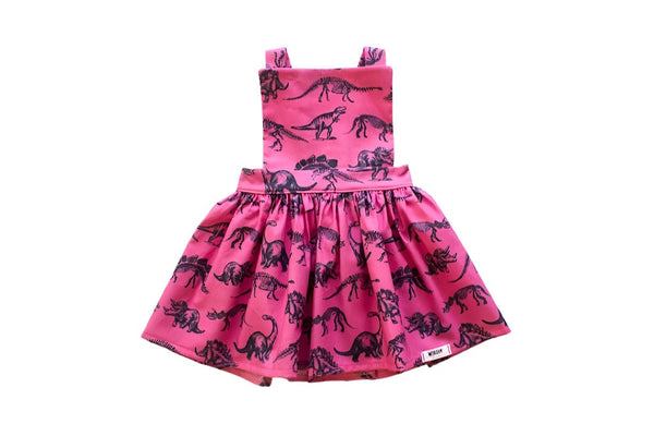 Worthy Threads Girls Pinafore Dress in Dino