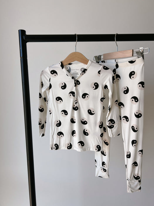 forever french baby Bamboo Two Piece Pajama | Black & White Yin Yang