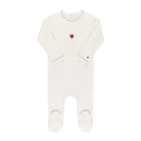 Ely's & Co. Cotton - Embroidered Heart and Star Collection - Footie