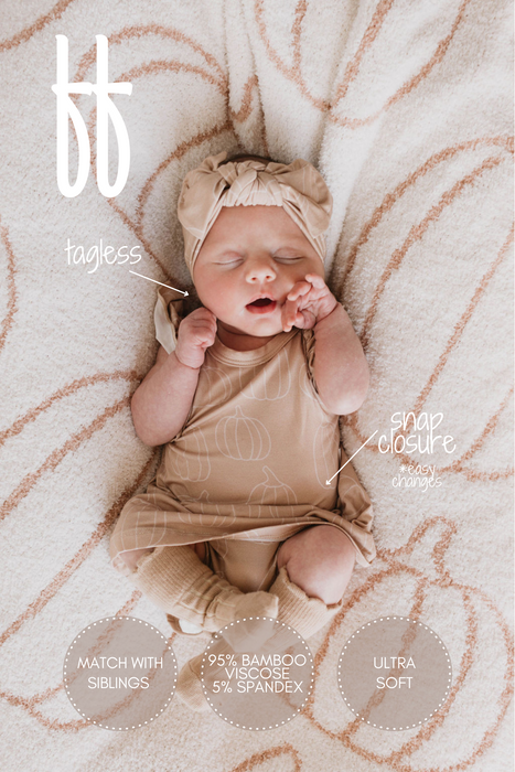 forever french baby Bamboo Ruffle Romper | Pumpkin Pie