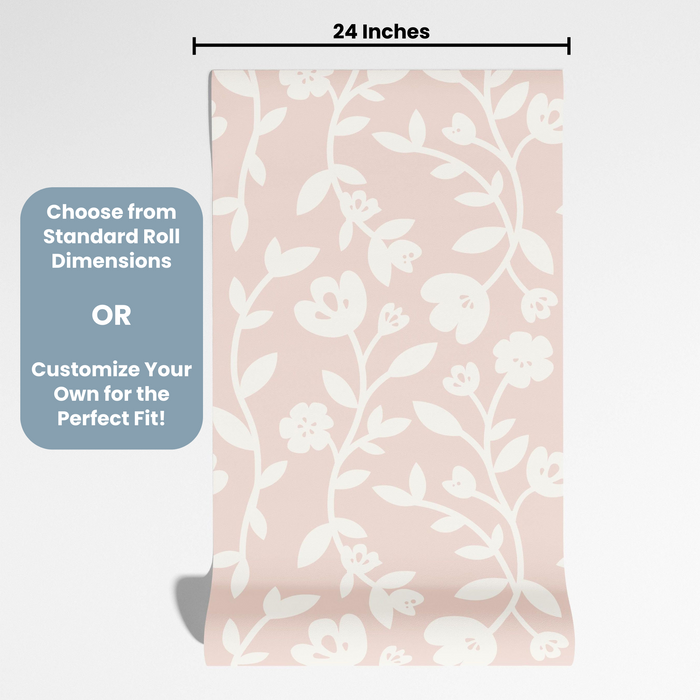 TeepeeJoy Floral Themed Wallpaper - Blushing Petals