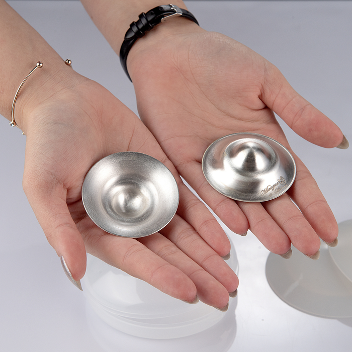 MOOGCO The Original Silver Nursing Cups with Silicone Pads - Experience the Difference