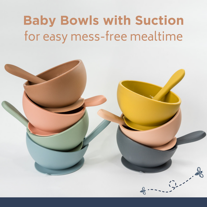 Babeehive Goods Dusty Rose Suction Bowl and Spoon Set