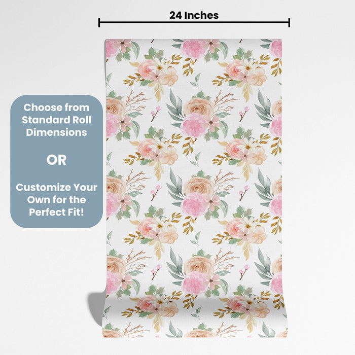 TeepeeJoy Flower Wallpaper for Nursery and Kids Rooms - Vintage Blossom Symphony