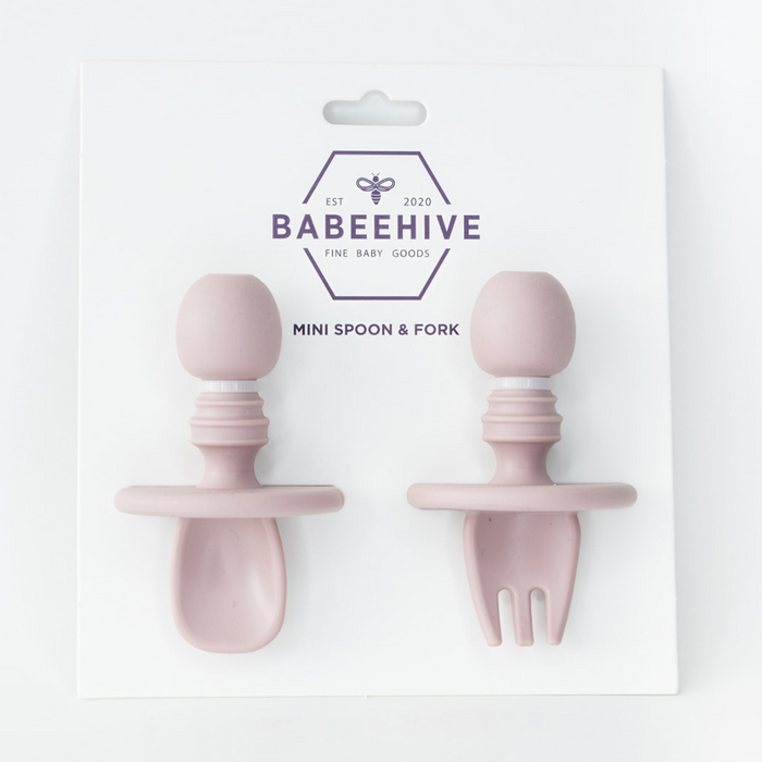 Babeehive Goods Dusty Rose Mini Spoon and Fork Set