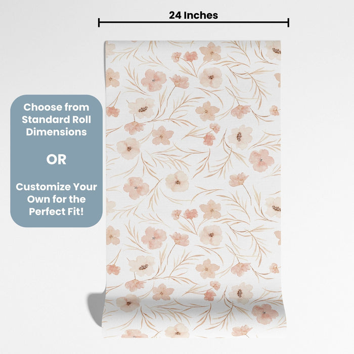 TeepeeJoy Flower Peel and Stick Wallpaper or Traditional Wallpaper - Ethereal Petal Cascade