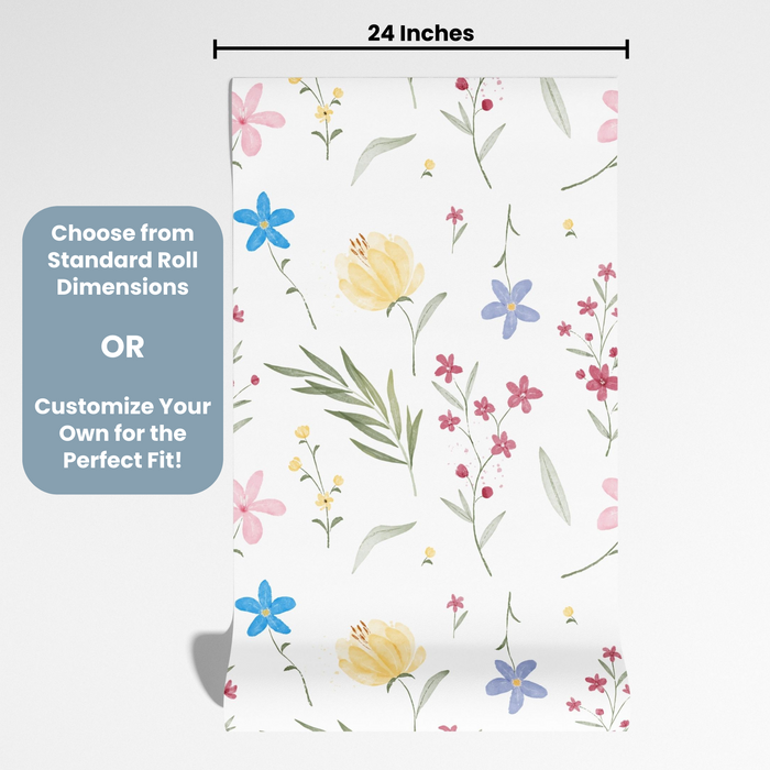 TeepeeJoy Flower Themed Nursery Wallpaper and Kids Room Wallpaper - Beaming Floras