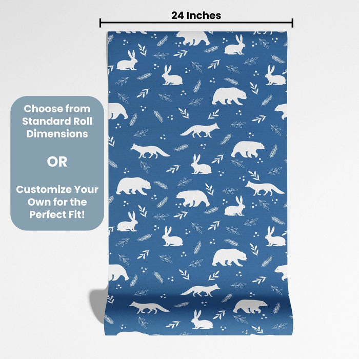 TeepeeJoy Animal Themed Nursery Wallpaper and Kids Room Wallpaper - Winter Wildlife Wonders