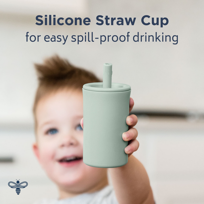 Babeehive Goods Sage Silicone Straw Cup