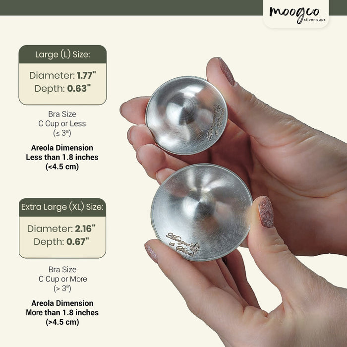 MOOGCO Silver Nursing Cups 999k Silver