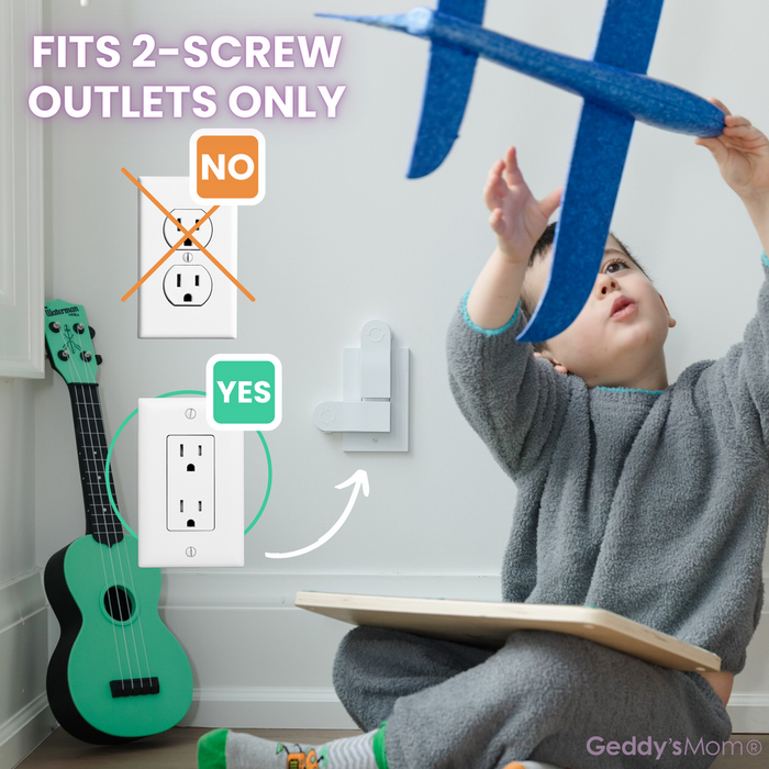 Geddy's Mom Shut Your Face Self-Closing Outlet Cover for 2-Screw Outlets, White