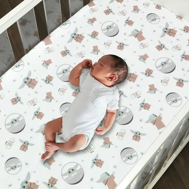 Lambs & Ivy Star Wars The Child Baby Yoda Nursery 3-Pc Crib Bedding Set