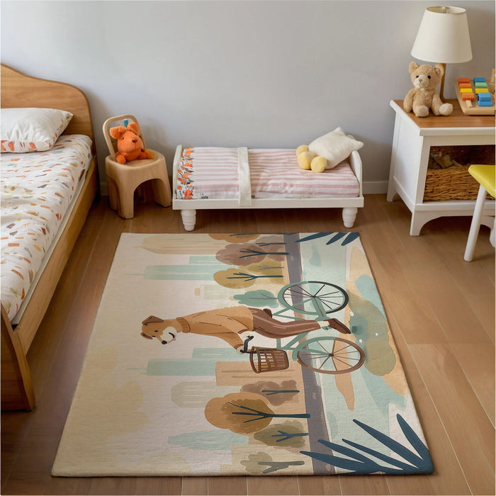 TeepeeJoy Kids and Nursery Dog Area Rug - Pedal Pooch