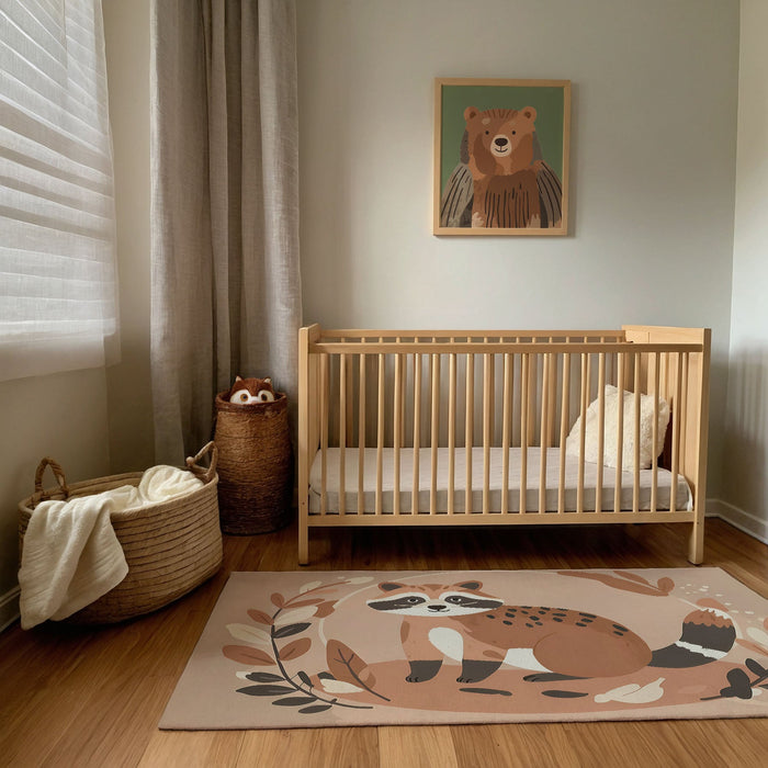 TeepeeJoy Kids and Nursery Raccoon Rug - Forest Bandit