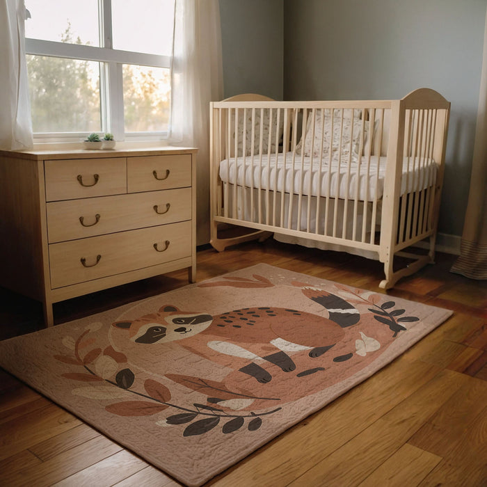 TeepeeJoy Kids and Nursery Raccoon Rug - Forest Bandit