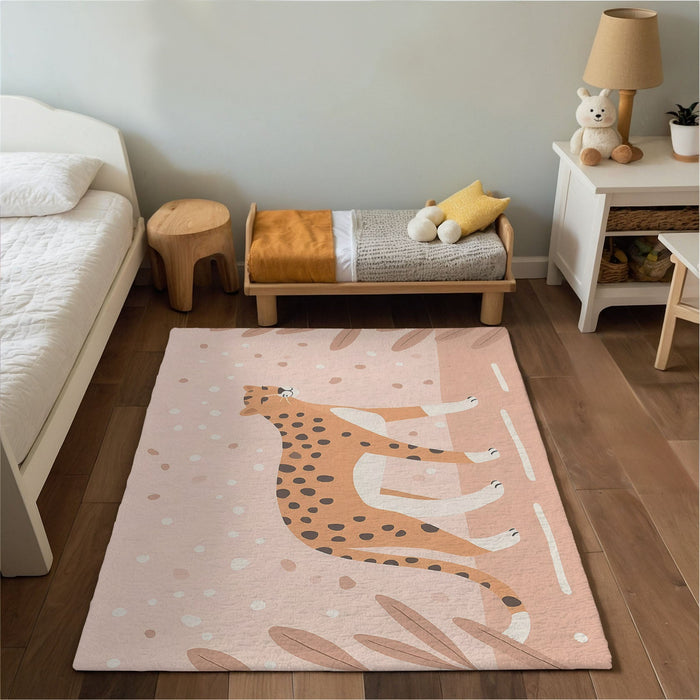 TeepeeJoy Kids and Nursery Cheetah Area Rug - Dotty Drifter