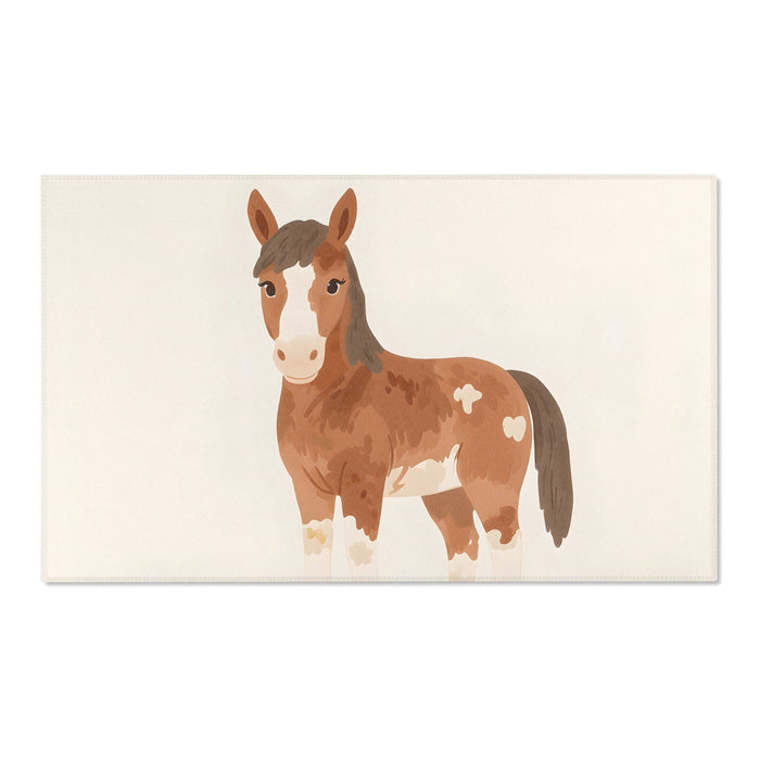 TeepeeJoy Horse Rug for Nursery and Kids Rooms - Playful Pony