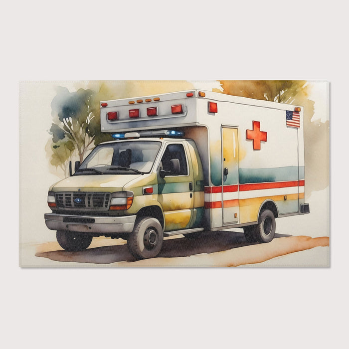 TeepeeJoy Nursery and Kids Ambulance Rug - Emergency Express