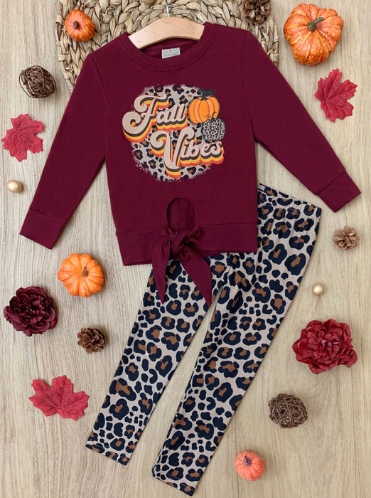 Mia Belle Girls Fall Vibes Leopard Legging Set