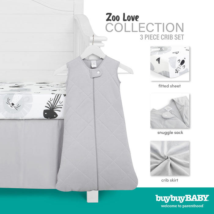 buybuy BABY by Evolur Zoo Love Organic Cotton 3-Piece Crib Set