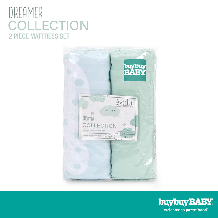 buybuy BABY by Evolur Dreamer Organic Cotton 2-Piece Fitted Sheet Set