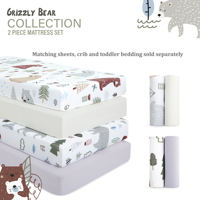 buybuy BABY by Evolur Grizzly Bear 2-Piece Sheet Set (Dark)