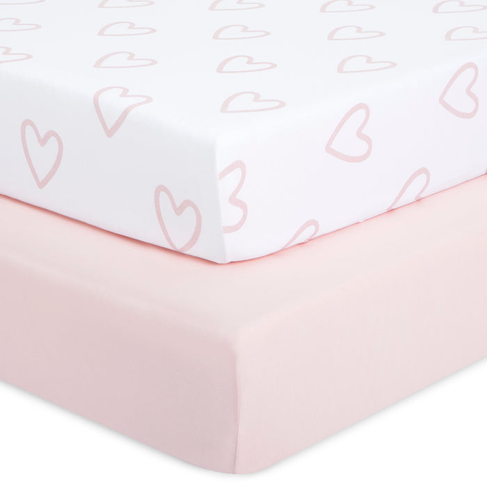 buybuy BABY by Evolur I Heart You Organic Cotton 2-Piece Fitted Sheet Set