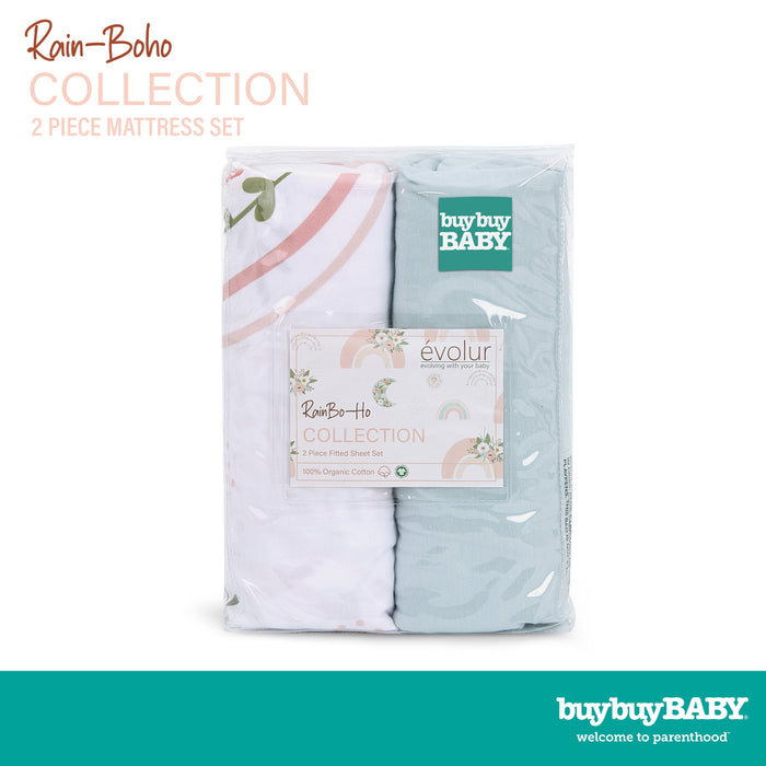 buybuy BABY by Evolur RainBoho Organic Cotton 2-Piece Fitted Sheet Set (Dark)