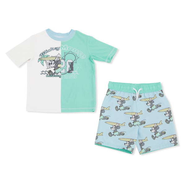 Mickey Mouse Short Sleeve Rashguard and Trunks