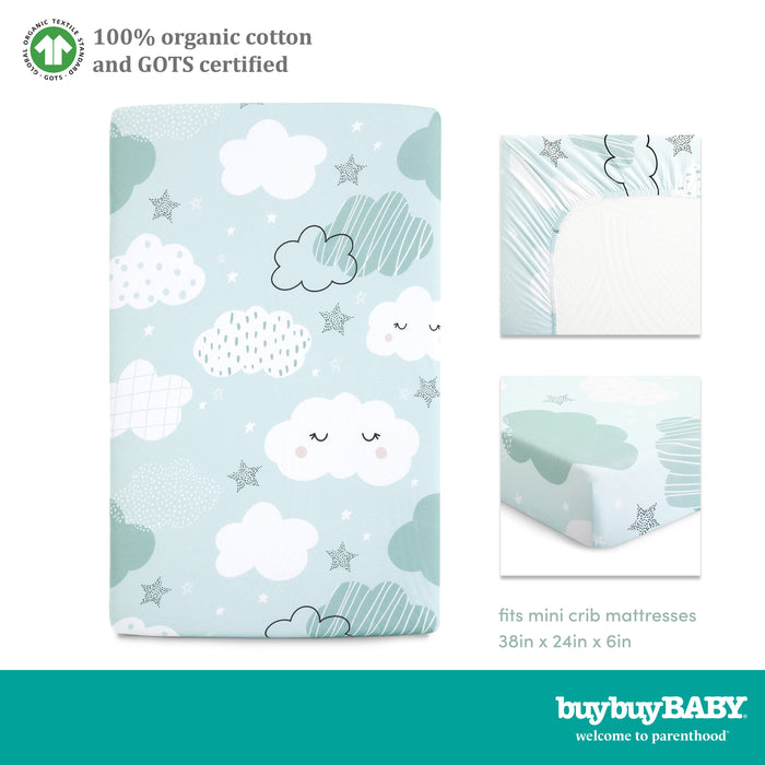 Seafoam Green & Cloud Print