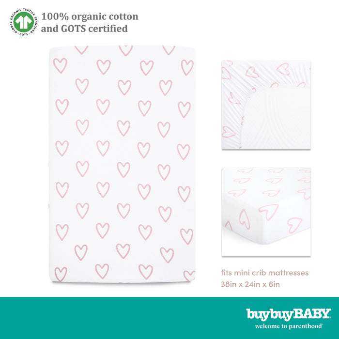 Baby Pink & Heart Print