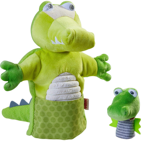 HABA Glove Puppet Crocodile With Baby Hatchling Finger Puppet