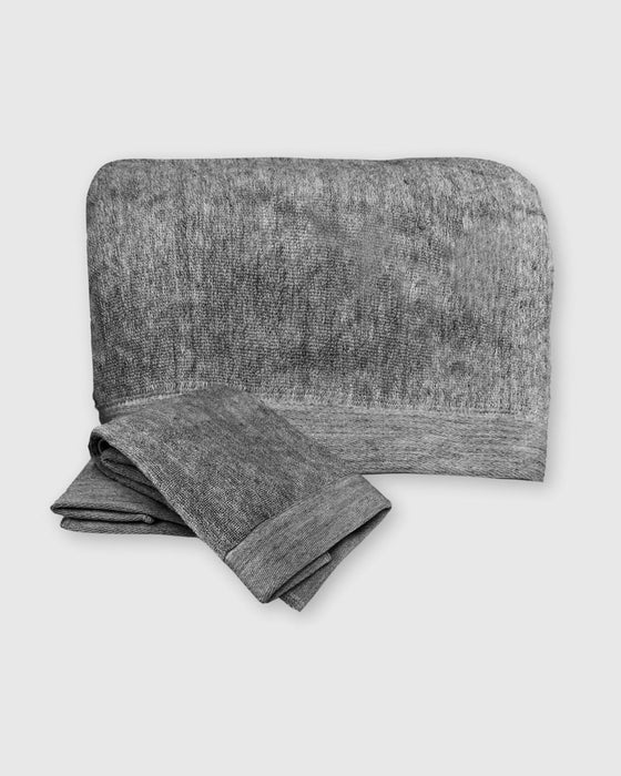 BedVoyage Melange viscose from Bamboo Cotton Bath Sheet Set 3 Piece - Charcoal